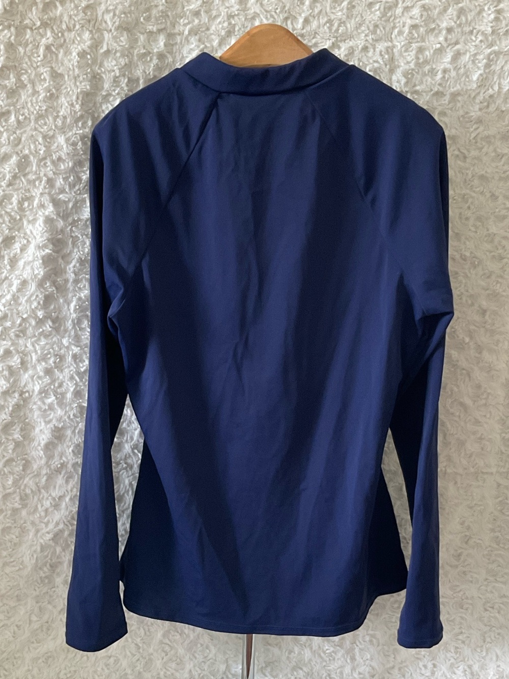 Boden Blue Long Sleeve Rash Guard with Pink Zipper - Picture 3 of 3